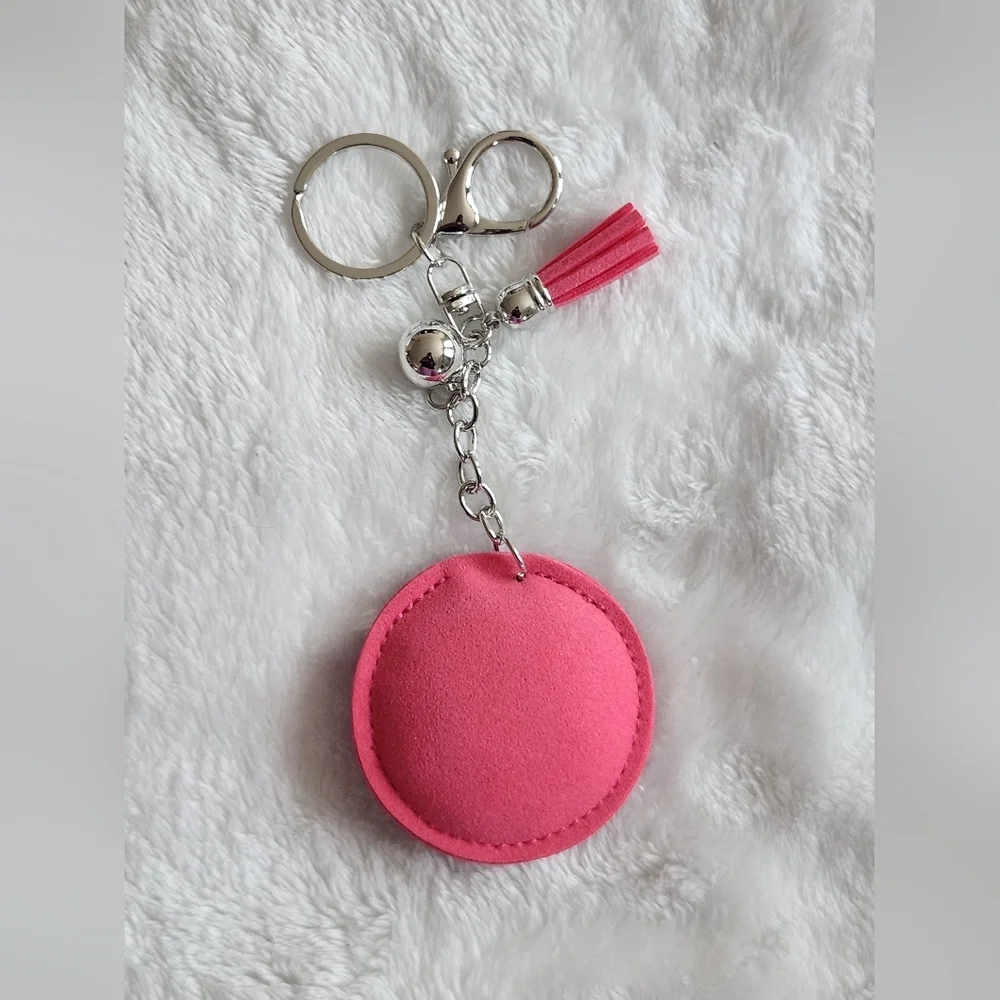 Pink Designer Keychain Set Luxury Iconic Logo Bag Charm Set